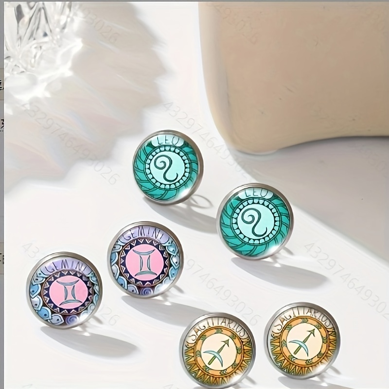 Zodiac Constellation Symbol Earrings Set